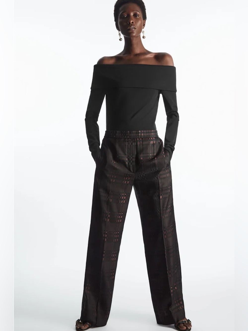 COS Jacquard Drawstring Trousers